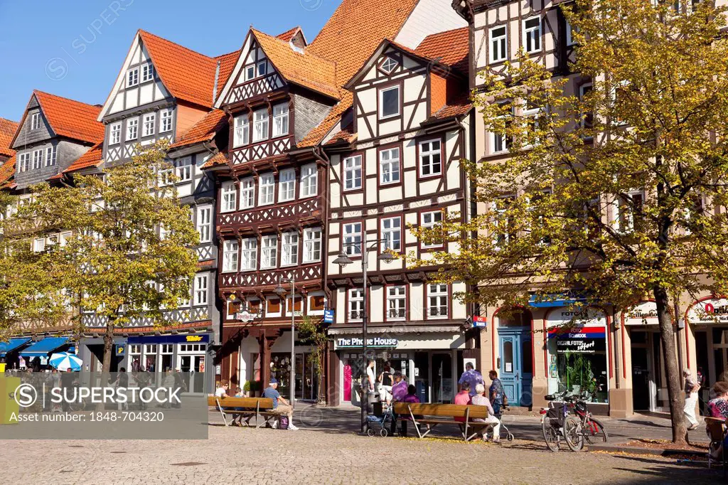Half-timbered houses, historic town centre, Hannoversch Muenden, Lower Saxony, Germany, Europe