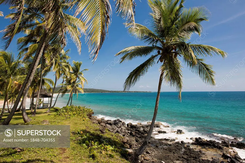Gazebo overlooking the Caribbean, Big Corn Island, Caribbean Sea, Nicaragua, Central America