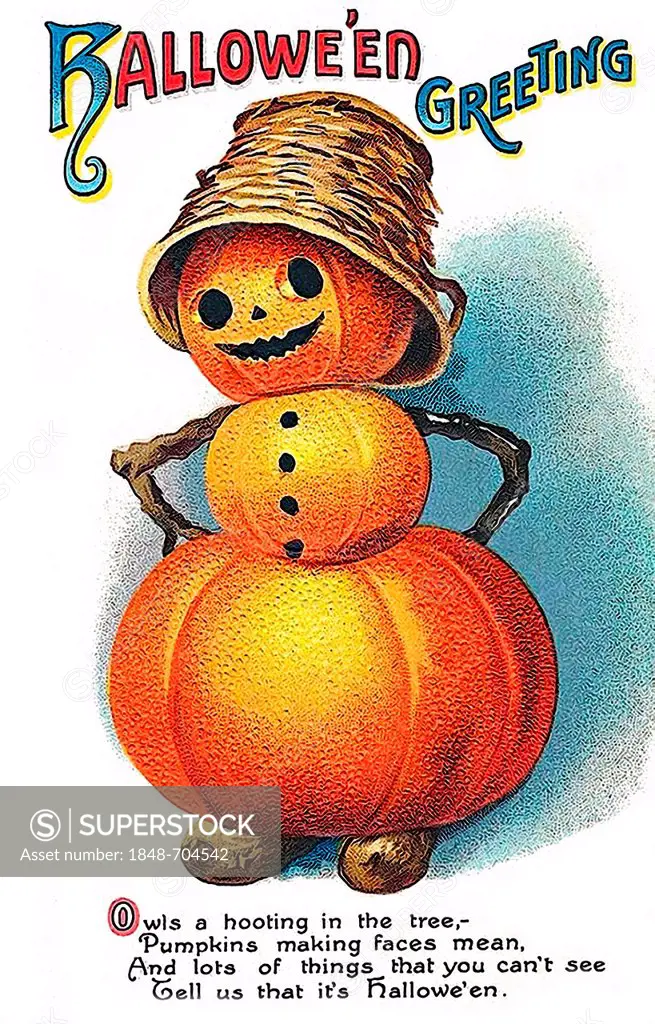 Pumpkin figure, Halloween Greetings, illustration
