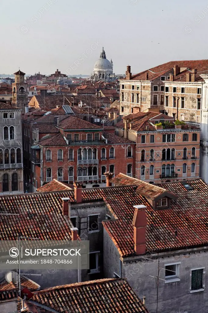Overlooking the roofs of Venice, UNESCO World Heritage Site, Venetia, Italy, Europe