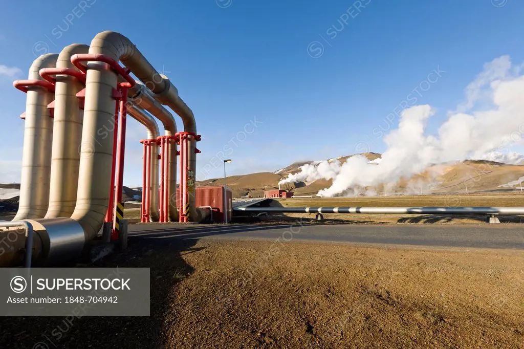 Thermal power plants, thermal area of Krafla, northern Iceland, Iceland, Northern Europe, Europe