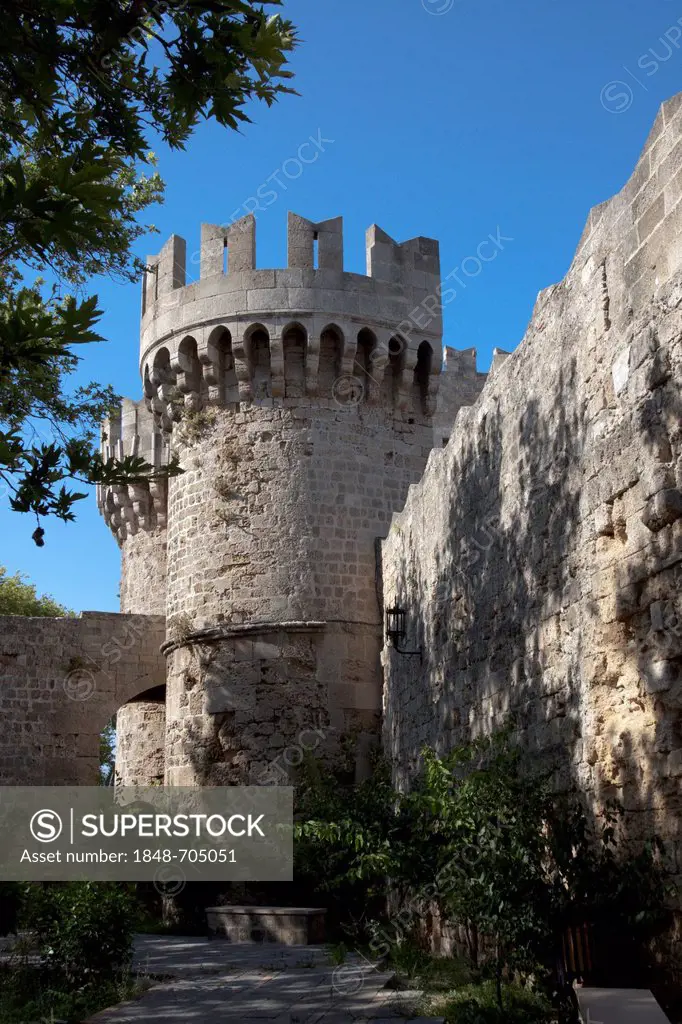 Palace of the Grand Master of the Knights of Rhodes, castle of the knights of St. John, historic centre of Rhodes, Greece, Europe