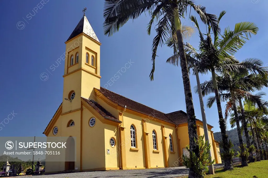 Protestant church in Pomerode, the most German village in Brazil, Blumenau, Santa Caterina, Brazil, South America