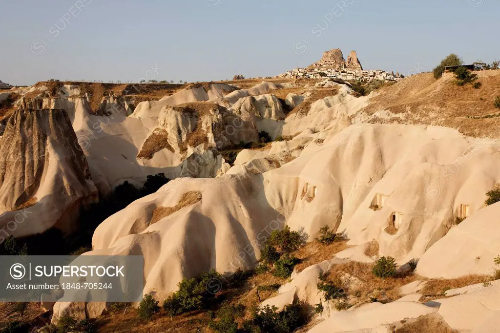 Cliff dwellings of Uchisar, Cappadocia, Central Anatolia, Turkey, Asia