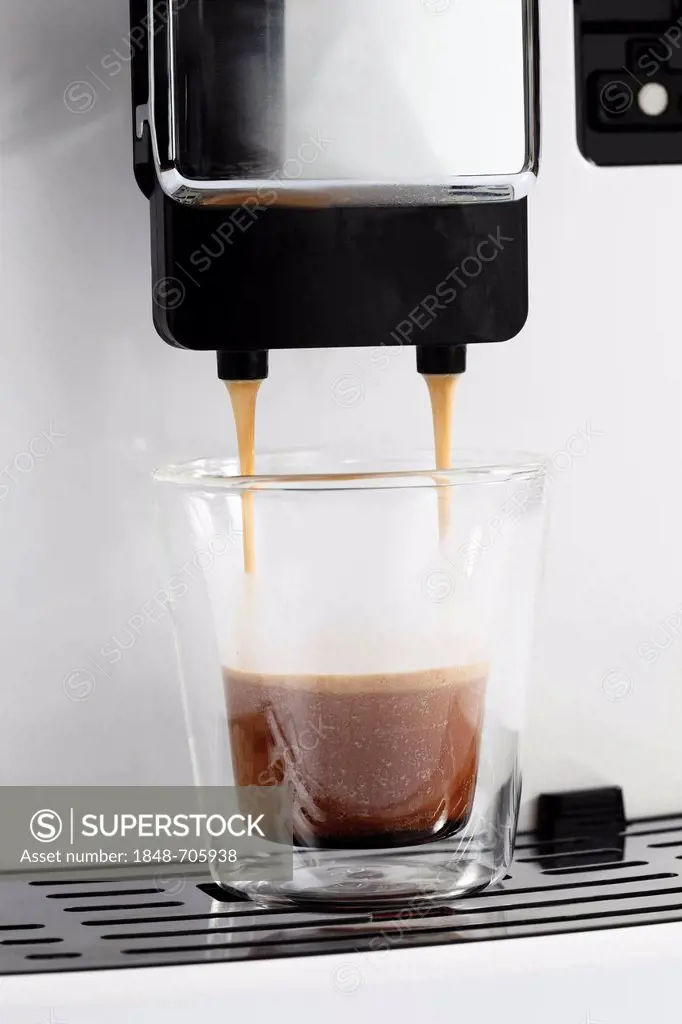 Espresso being made on a coffee machine