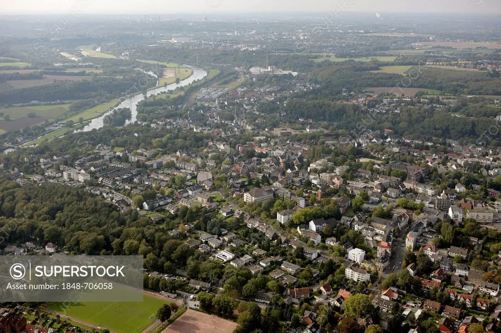 Aerial view, Augusta-Kranken-Anstalt GmbH hospital, also known as Linden Hospital, Bochum, Ruhr area, North Rhine-Westphalia, Germany, Europe