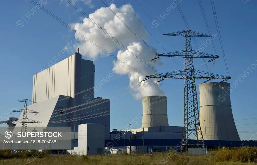 Lignite-fired power station, Schwarze Pumpe Power Station, Brandenburg, Germany, Europe