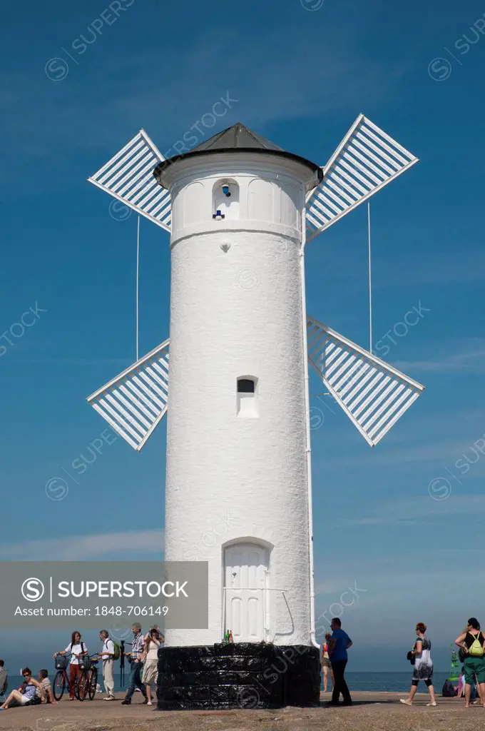 Windmill, Muehlenbake, navigation beacon, sea resort of Swinemuende, Swinoujscie, West Pomerania, Poland, Europe, PublicGround