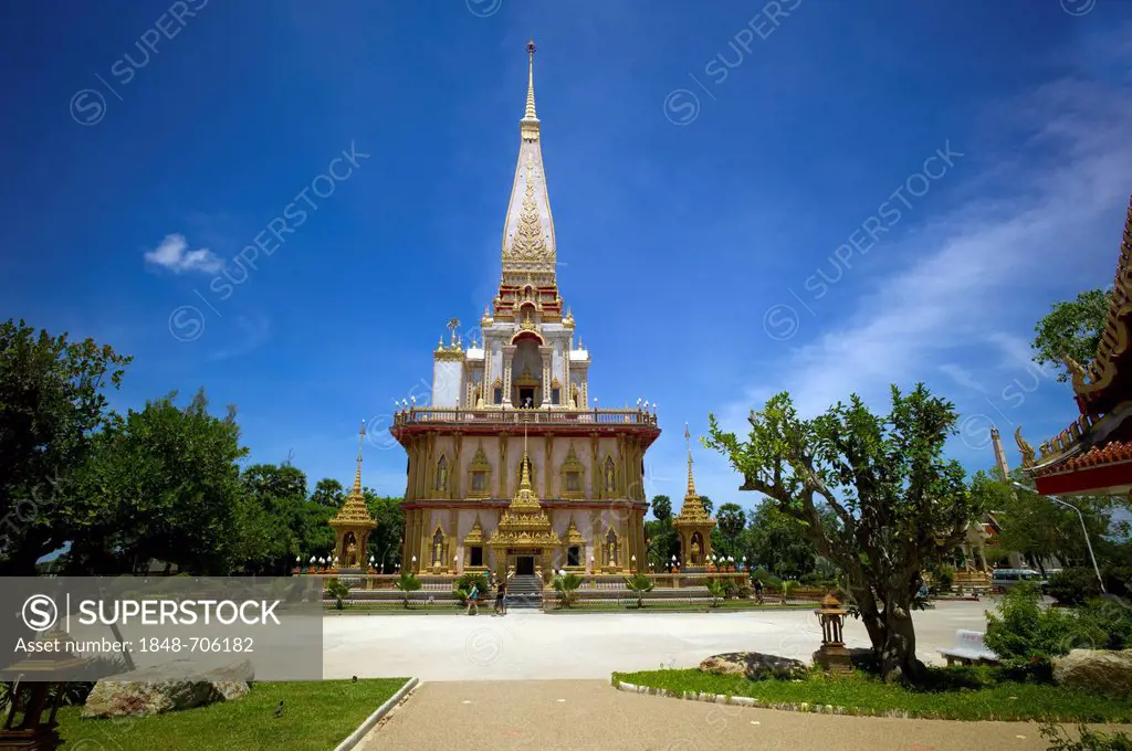 Pagoda, Wat Chalong, Phuket's largest temple, Kathu, Ban Chalong, Phuket, Thailand, Asia
