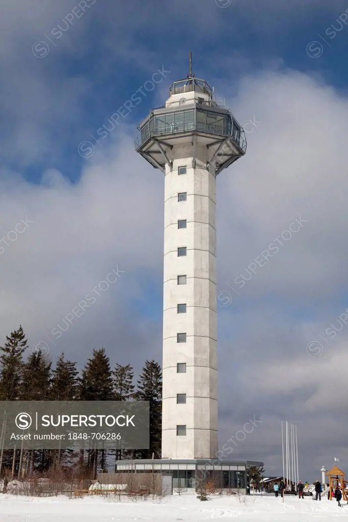 Observation tower on Ettelsberg mountain, Hochheideturm tower, Willingen, Waldecker Land region, Upland, Sauerland, Hesse, Germany, Europe, PublicGrou...