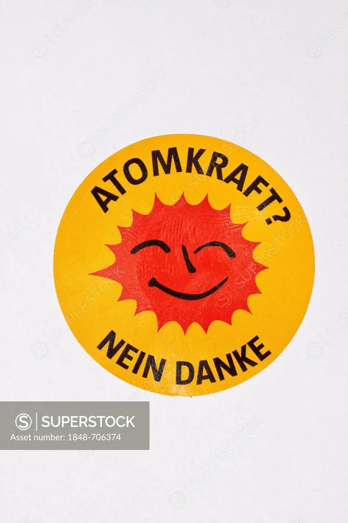 German sticker, Atomkraft Nein danke, Nuclear power No thanks