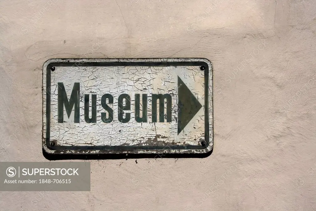Museum sign, Blaubeuren, Baden-Wuerttemberg, Germany, Europe