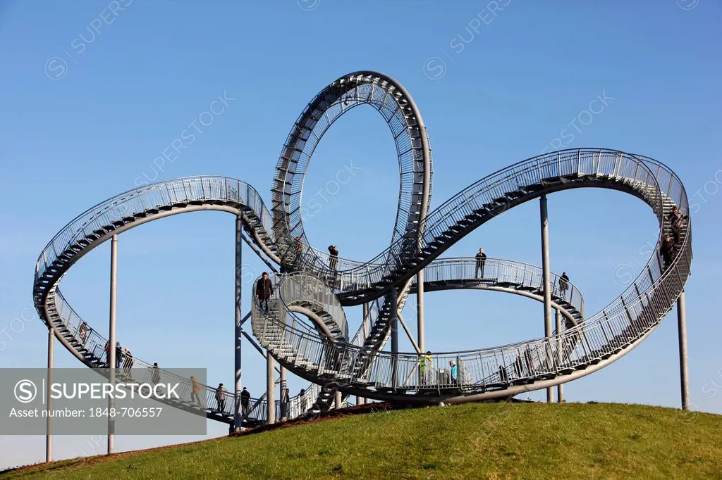 Tiger & Turtle - Magic Mountain, a walkable landmark sculpture in the shape of a roller coaster, by Heike Mutter and Ulrich Genth, on Heinrich-Hildebr...