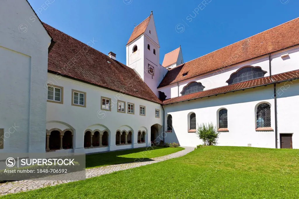 Parish church of St. John the Baptist, old Premonstratensian abbey church, Steingaden, Upper Bavaria, Bavaria, Germany, Europe, PublicGround