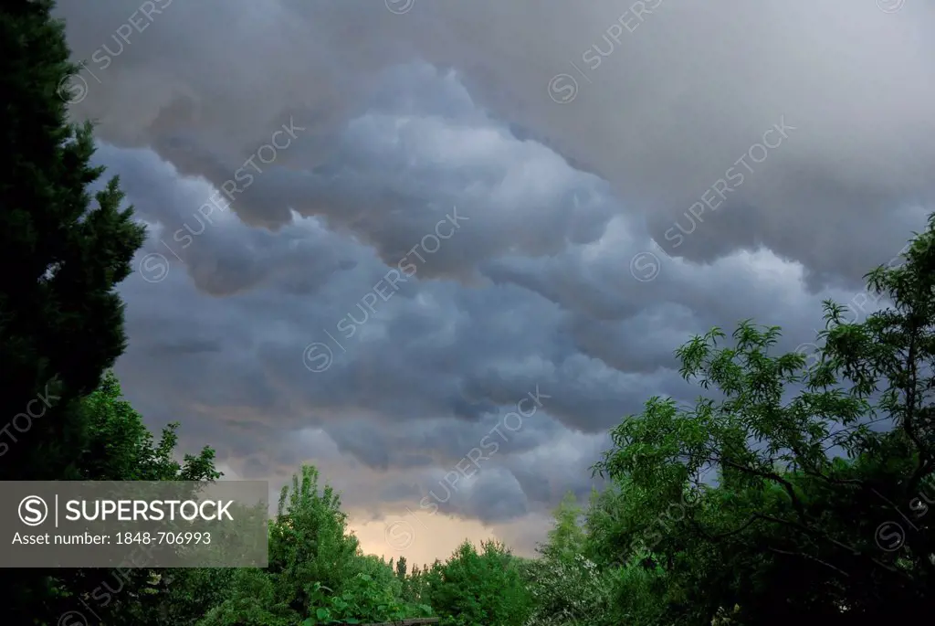 Dramatic clouds, Jueterbog, Brandenburg, Germany, Europe, PublicGround