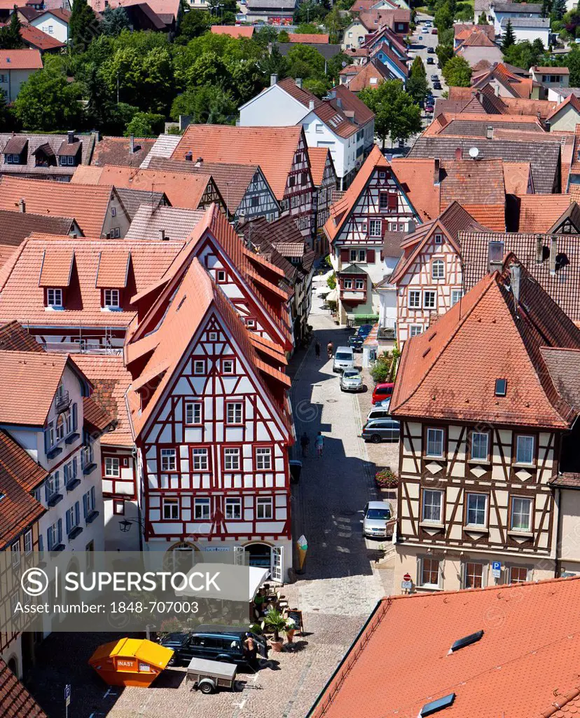 Franconian half-timbered buildings, historic town centre of Bad Wimpfen, Neckartal, Baden-Wuerttemberg, Germany, Europe, PublicGround