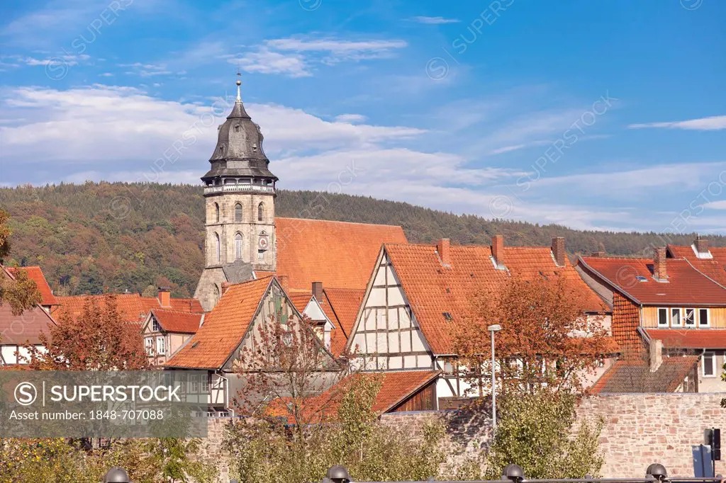 St. Blasius Church, historic town centre, Hannoversch Muenden, Lower Saxony, Germany, Europe