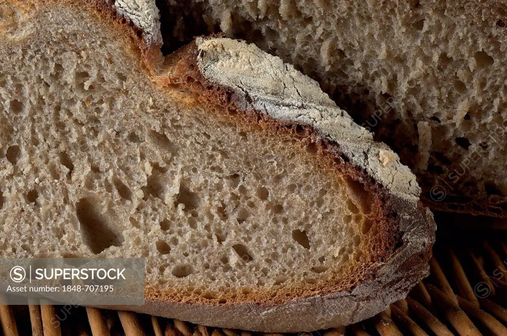 Rye bread with Manitoba flour, sliced, recipe is available