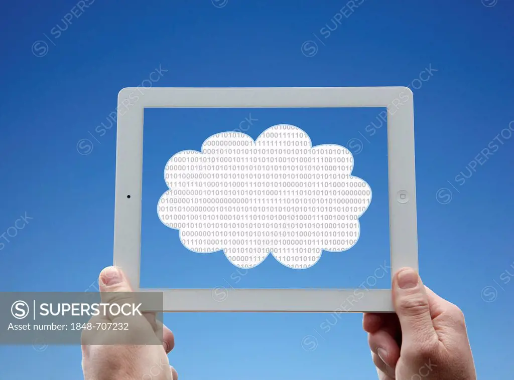 IPad, clouds, sky, symbolic image for cloud computing, cloud
