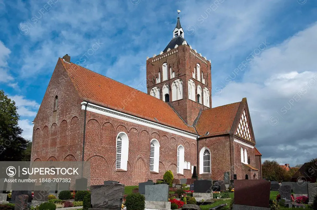 Church in Pilsum, East Frisia, Lower Saxony, Germany, Europe