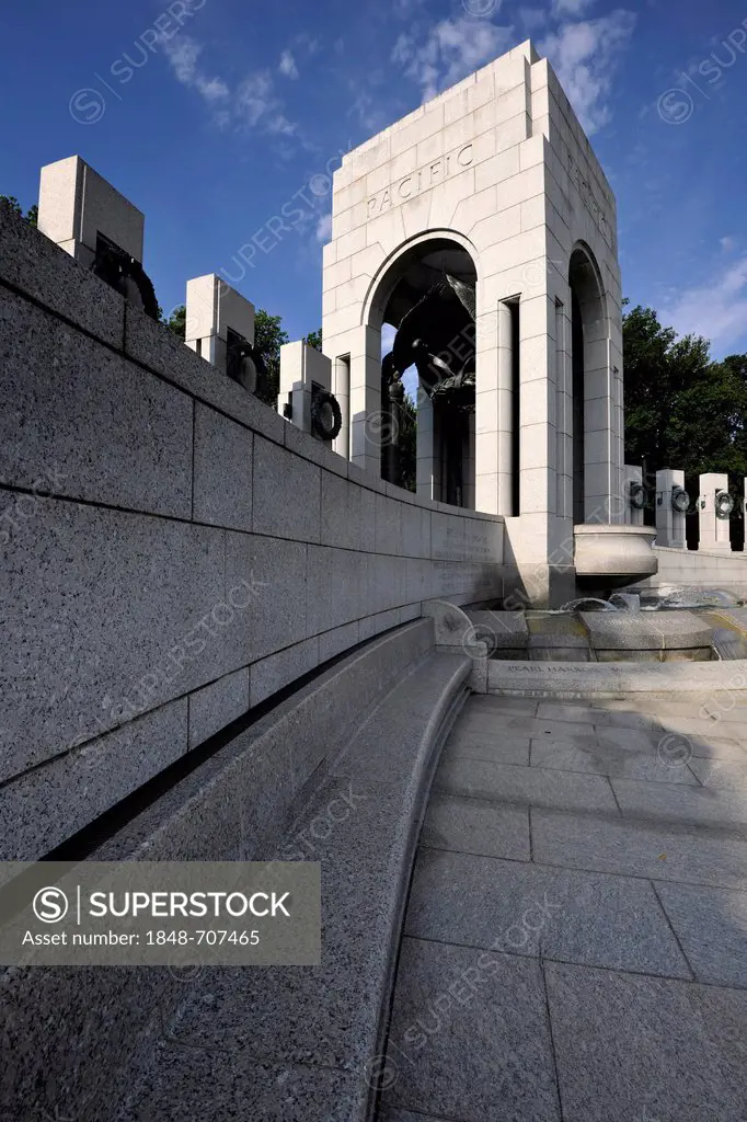 Pacific theater of war, National World War II Memorial, WWII Memorial or Second World War Memorial, Washington DC, District of Columbia, United States...