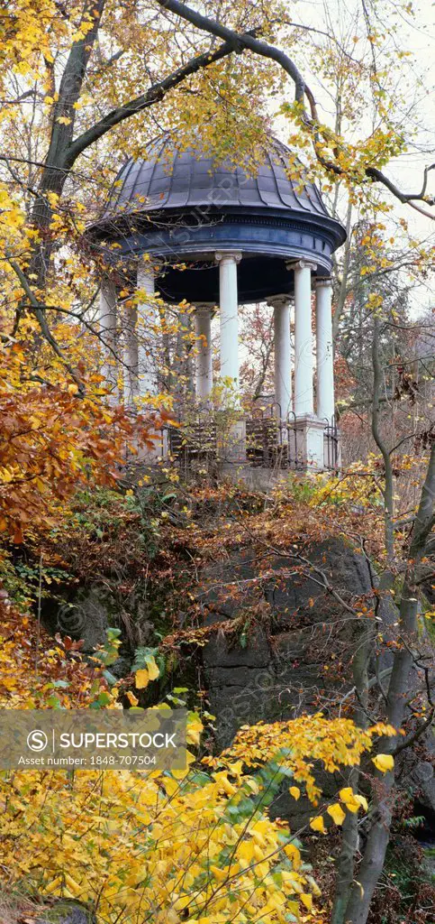 Pavilion, autumnal beech forest, Karlovy Vary, Czech Republic, Europe