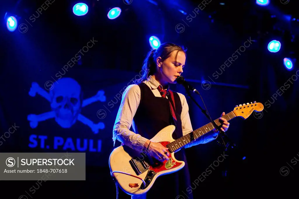 British singer and musician Emma Louise Niblett, known as Scout Niblett, performing live in the Schueuer concert hall, Lucerne, Switzerland, Europe