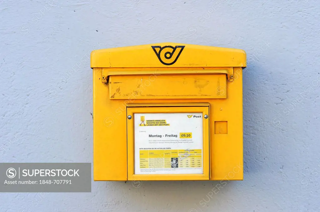 Austrian letter box, Duernstein, Wachau, Lower Austria, Austria, Europe, PublicGround