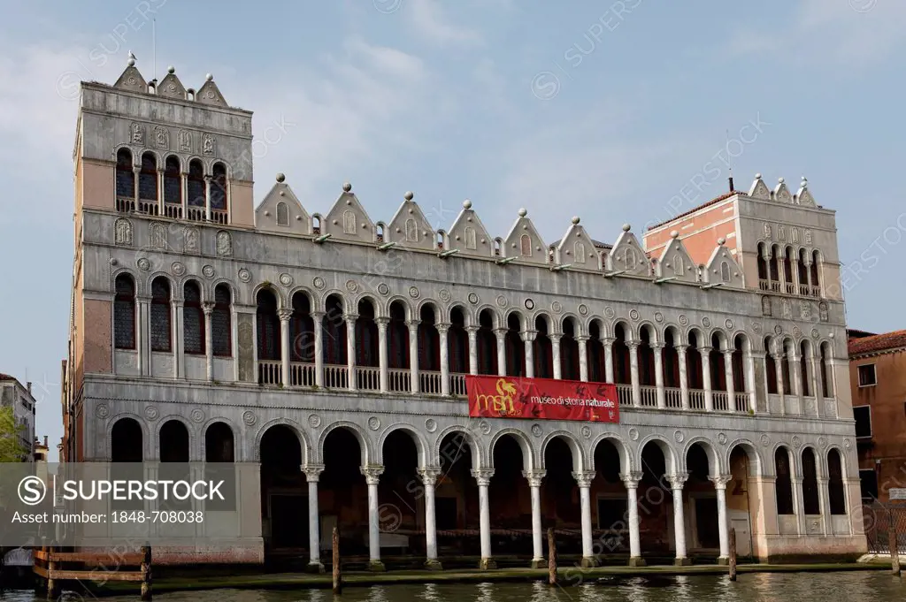 History museum, Fondaco dei Turchi, Santa Croce district, Canal Grande or Canale Grande, Venice, UNESCO World Heritage Site, Venetia, Italy, Europe