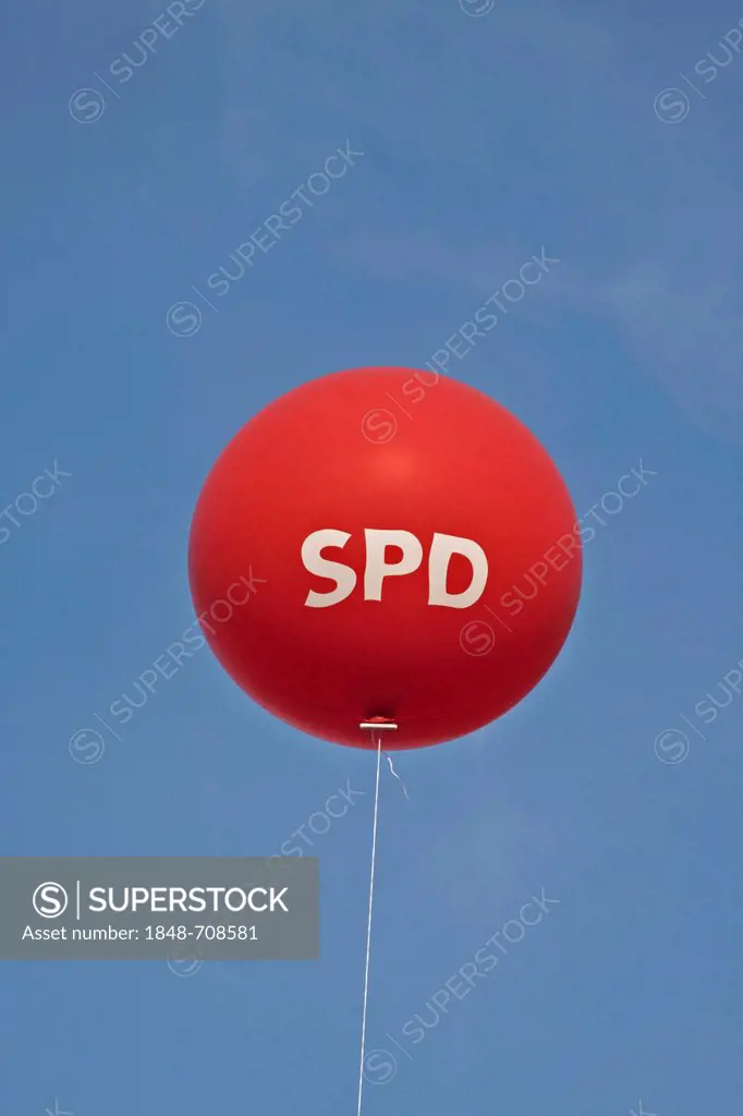 Balloon, lettering SPD, Social Democratic Party of Germany