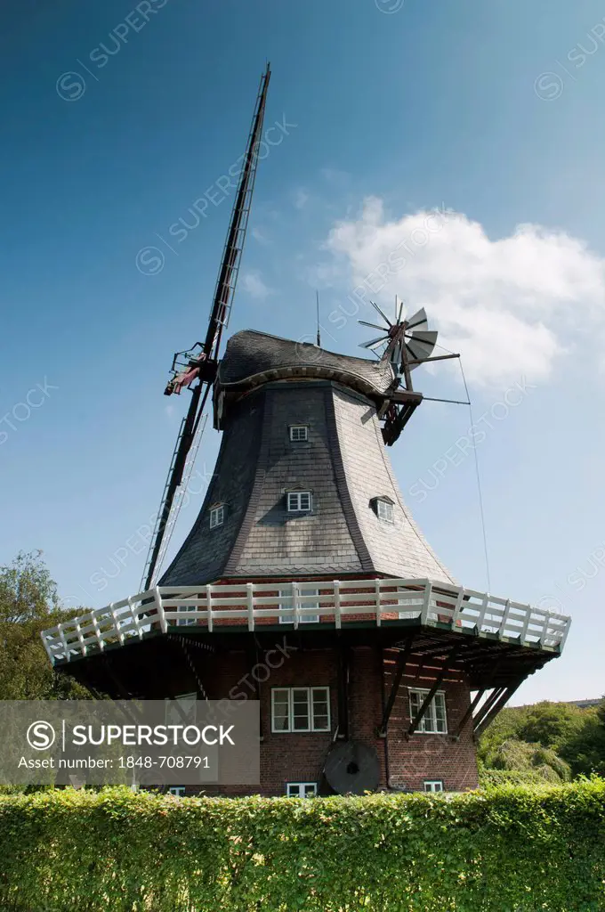 Windmill, Wyk auf Foehr, Foehr Island, North Frisia, North Sea, Schleswig-Holstein, Germany, Europe, PublicGround