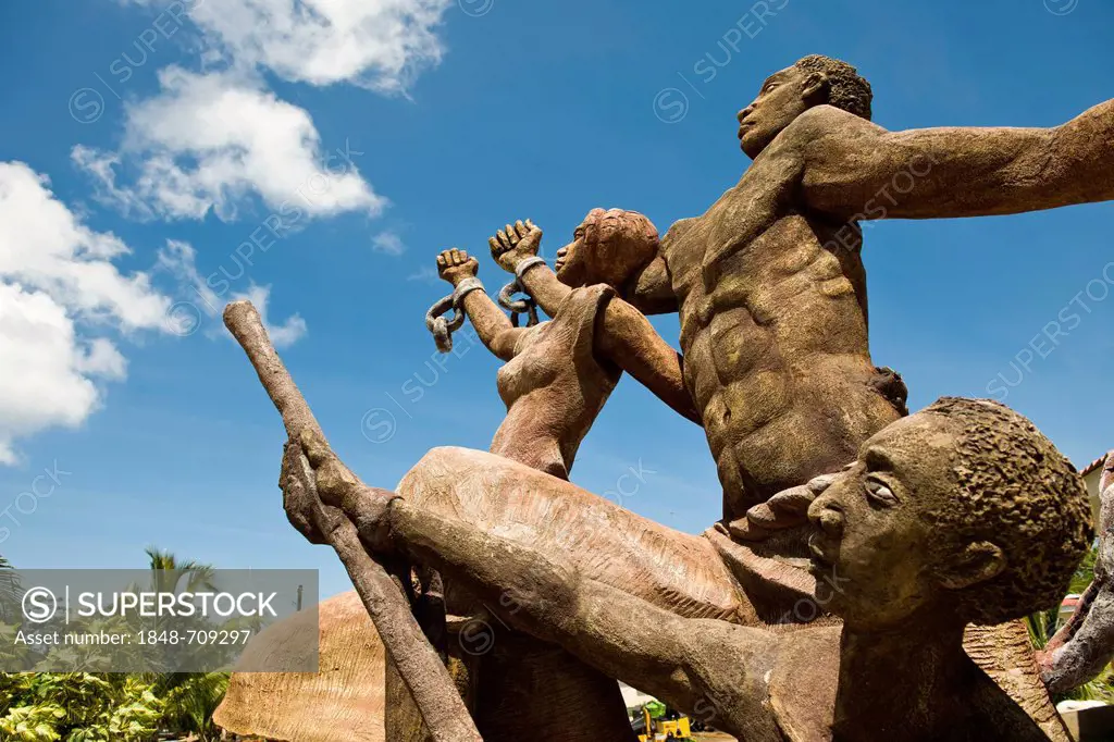 Sculpture celebrating the abolishment of slavery, Big Corn Island, Caribbean Sea, Nicaragua, Central America