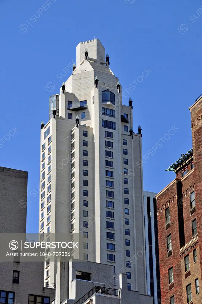 Residential high-rise building, luxury apartments, Midtown, Manhattan, New York City, USA, America, PublicGround