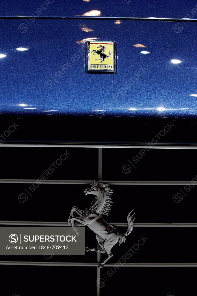 Cavallino rampante, Ferrari horse, Geneva Motor Show 2012, Geneva, Switzerland, Europe