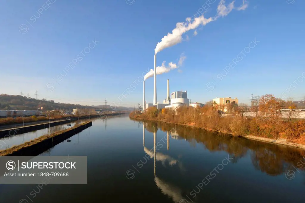 Coal-fired power plant in Altbach-Deizisau, Baden-Wuerttemberg, Germany, Europe