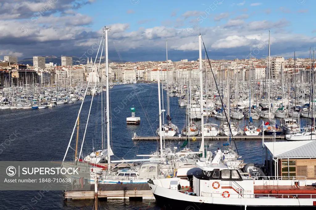 Vieux Port, old port of Marseille, Bouches-du-Rhone, Provence, France, Europe