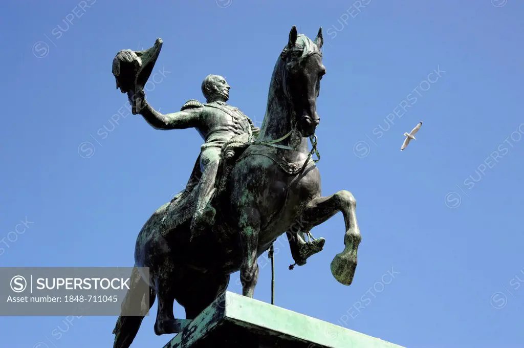 Equestrian statue of King William II, Koning Willem II, Den Haag, The Hague, Holland, Netherlands, Benelux, Europe