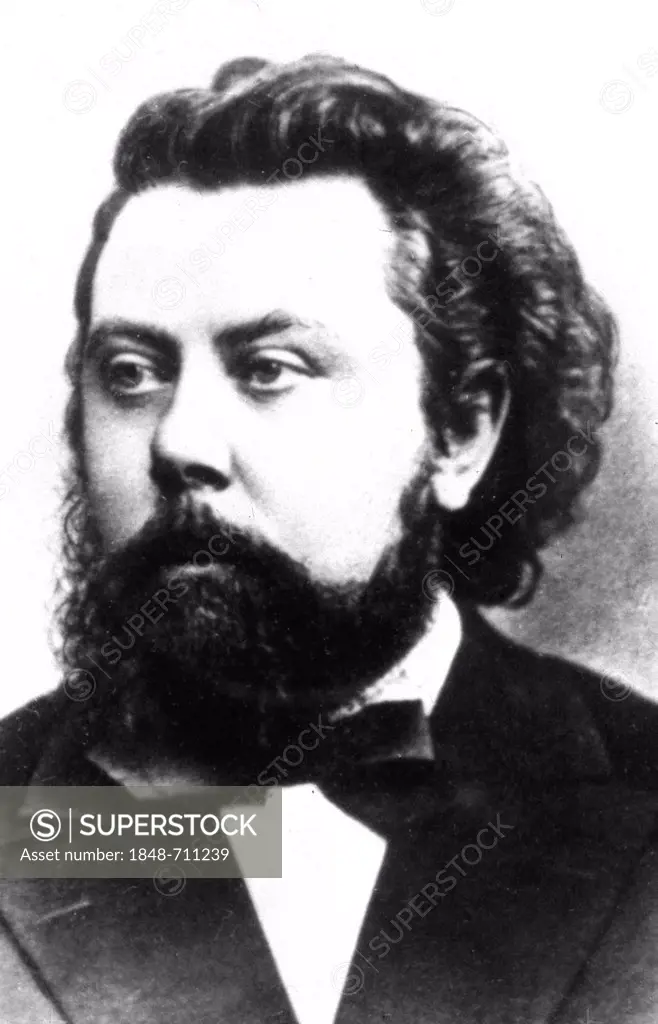 Modest Petrovich Mussorgsky, Russian composer, 1839 - 1881, historical portrait, 1892