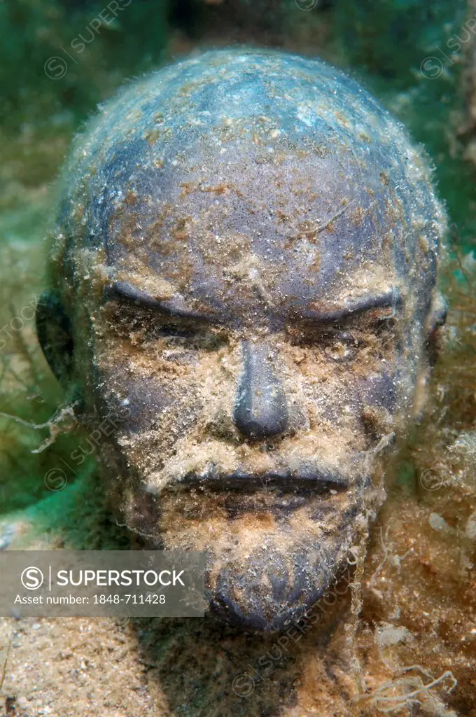 Underwater museum Reddening leaders, Vladimir Ilyich Ulyanov, Lenin, sculpture, Cape Tarhankut, Tarhan Qut, Black sea, Crimea, Ukraine, Eastern Europe