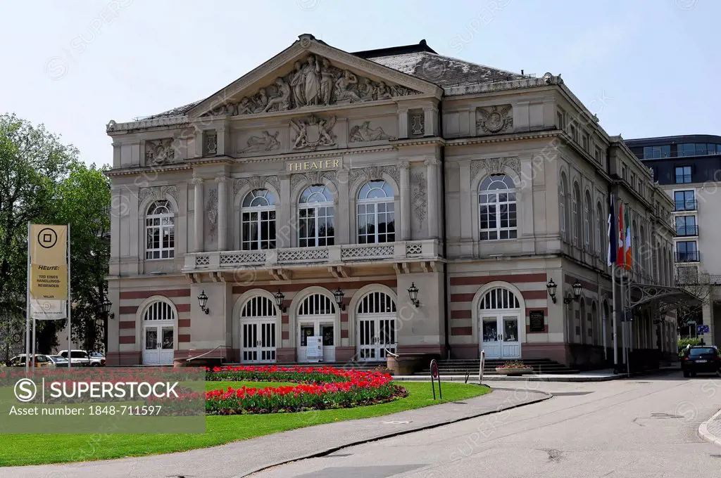 Baden Baden Theatre, opened in 1862, Goetheplatz square, Baden Baden, Baden-Wuerttemberg, Germany, Europe, PublicGround