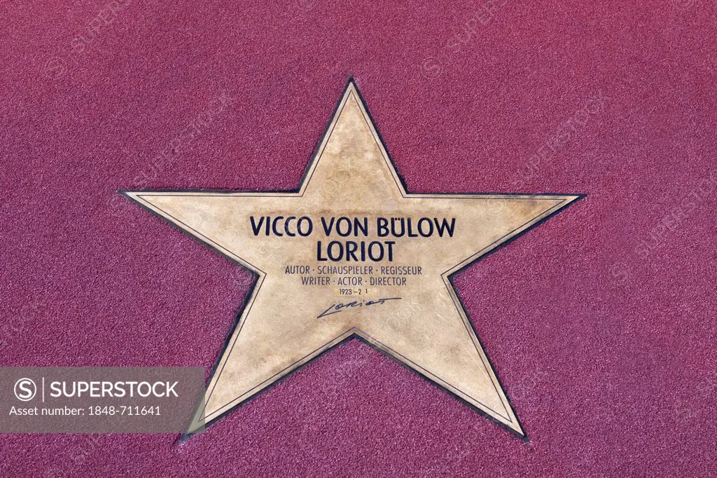 Star of Vicco von Buelow, Loriot, Boulevard der Stars, Potsdamer Platz square, Berlin, Germany, Europe