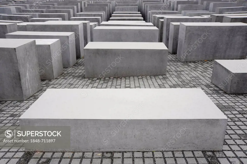 Holocaust Memorial to the Murdered Jews of Europe, by architect Peter Eisenman, Berlin Mitte, Germany, Europe