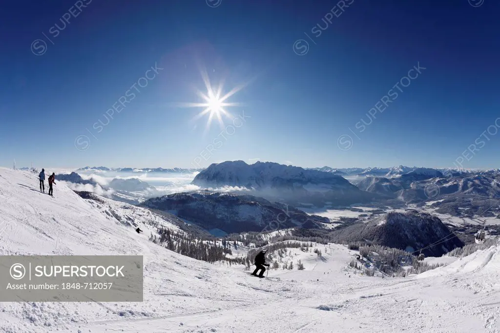 Tauplitz skiing area, Tauplitzalm alp, Grimming in the middle, Bad Mitterndorf, Ausseerland, Salzkammergut, Styria, Austria, Europe