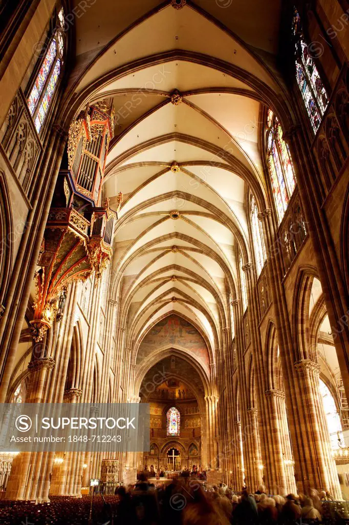 Interior of the Strasbourg Cathedral, Strasbourg, Alsace, France, Europe