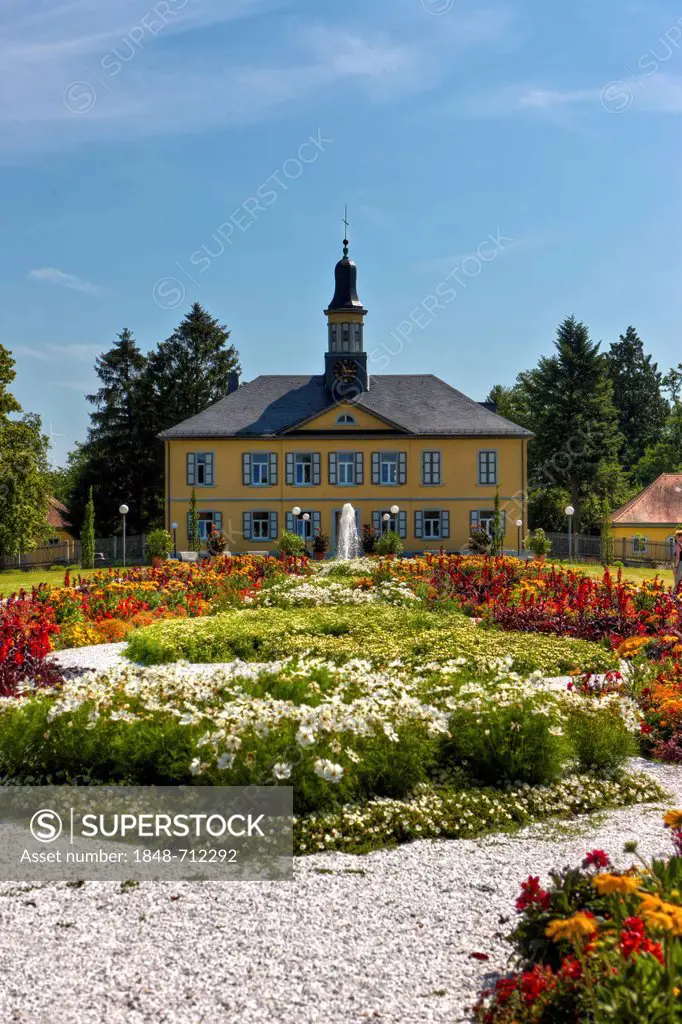 Office building of the saline, Kurpark spa park, Bad Rappenau, Baden-Wuerttemberg, Germany, Europe