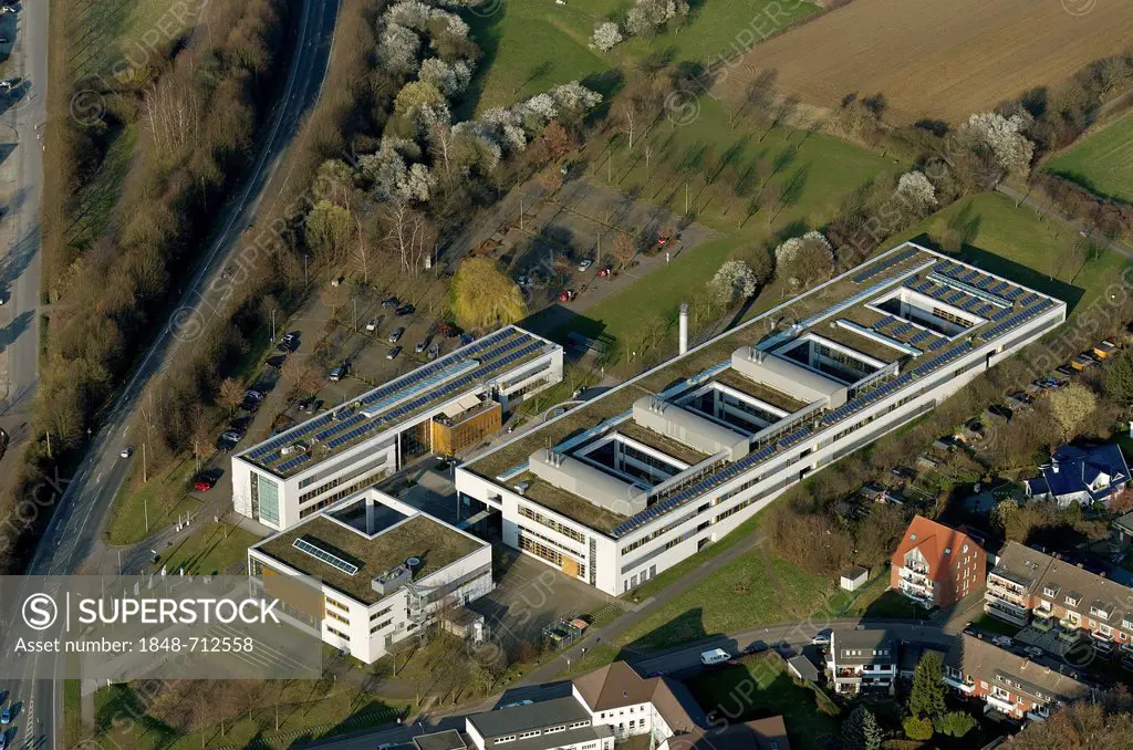 Aerial view, Fachhochschule Gelsenkirchen Recklinghausen, Recklinghausen, Ruhr area, North Rhine-Westphalia, Germany, Europe