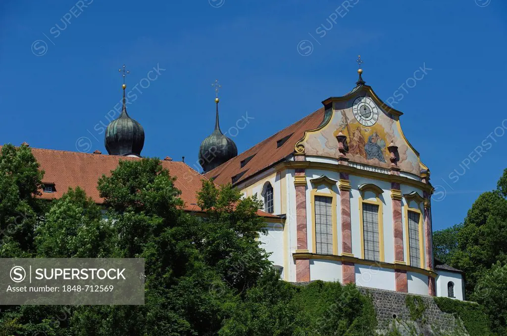 Monastery church, Baumburg Abbey, Altenmarkt an der Alz, Upper Bavaria, Bavaria, Germany, Europe, PublicGround