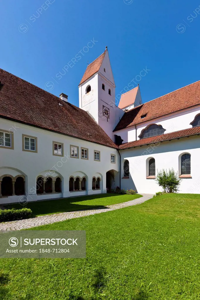 Parish church of St. John the Baptist, old Premonstratensian abbey church, Steingaden, Upper Bavaria, Bavaria, Germany, Europe, PublicGround