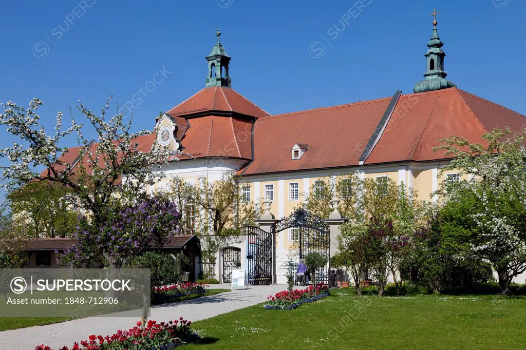 Garden of Seitenstetten Abbey, Mostviertel region, Lower Austria, Europe