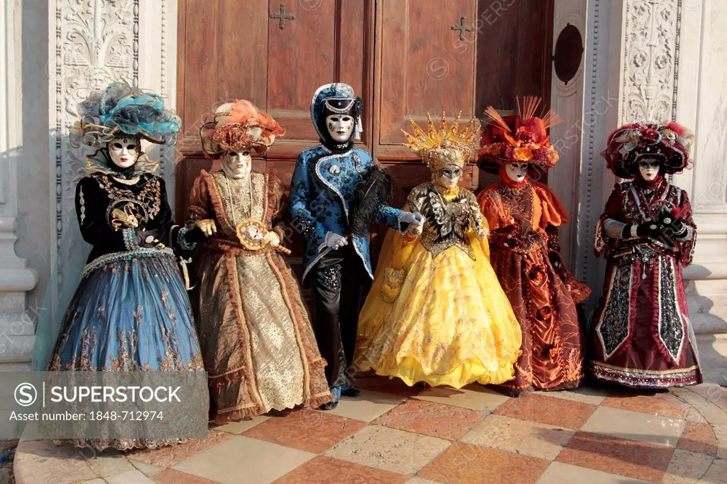 Mask wearers, Carnival in Venice, Italy, Europe